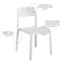 Cosco Novogratz Poolside Collection, Chandler Stacking Dining Chairs, Indoor/Outdoor, Turquoise 2PK 87817WHT2E - alternate 4